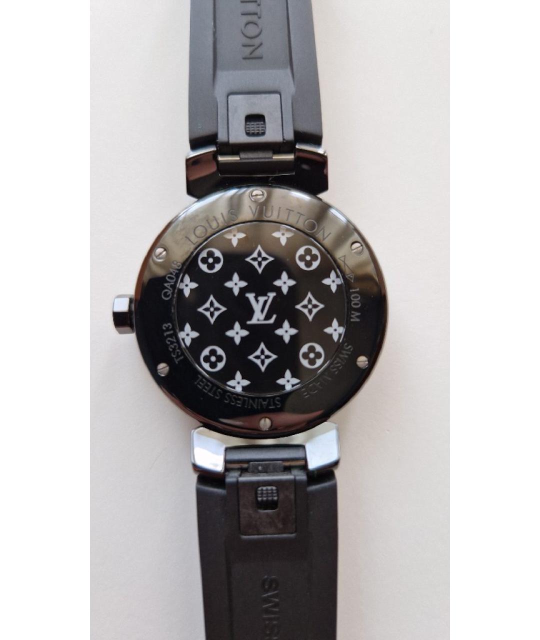 LOUIS VUITTON Черные часы из розового золота, фото 3