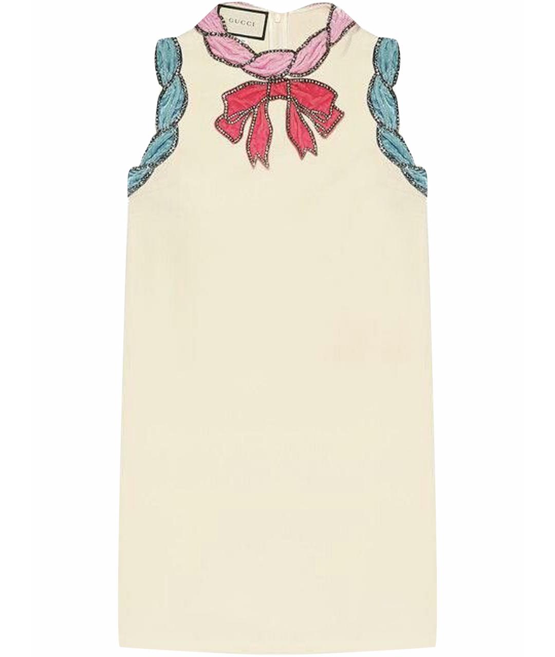 GUCCI Белое полиэстеровое коктейльное платье, фото 1