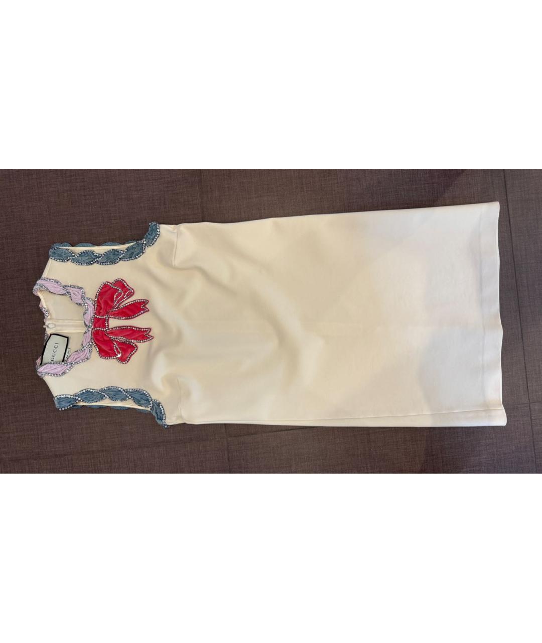 GUCCI Белое полиэстеровое коктейльное платье, фото 2