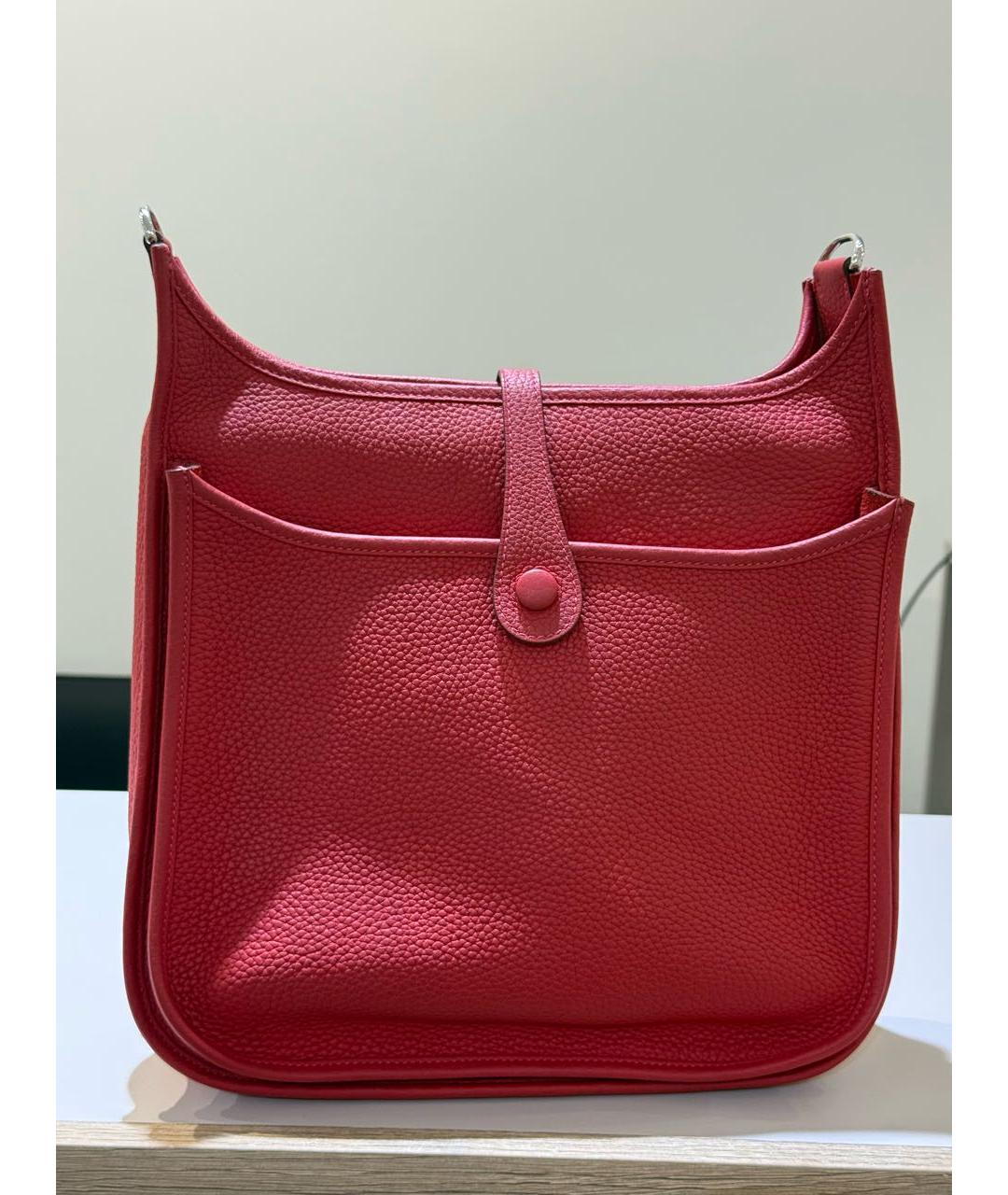 HERMES Красная кожаная сумка через плечо, фото 3