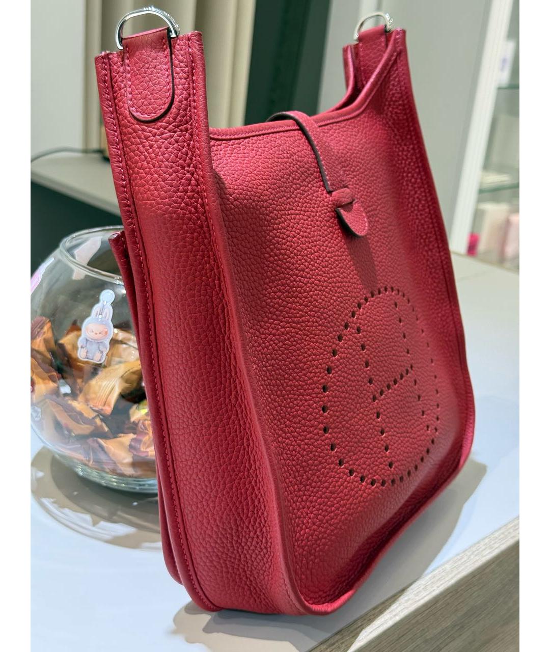 HERMES Красная кожаная сумка через плечо, фото 7