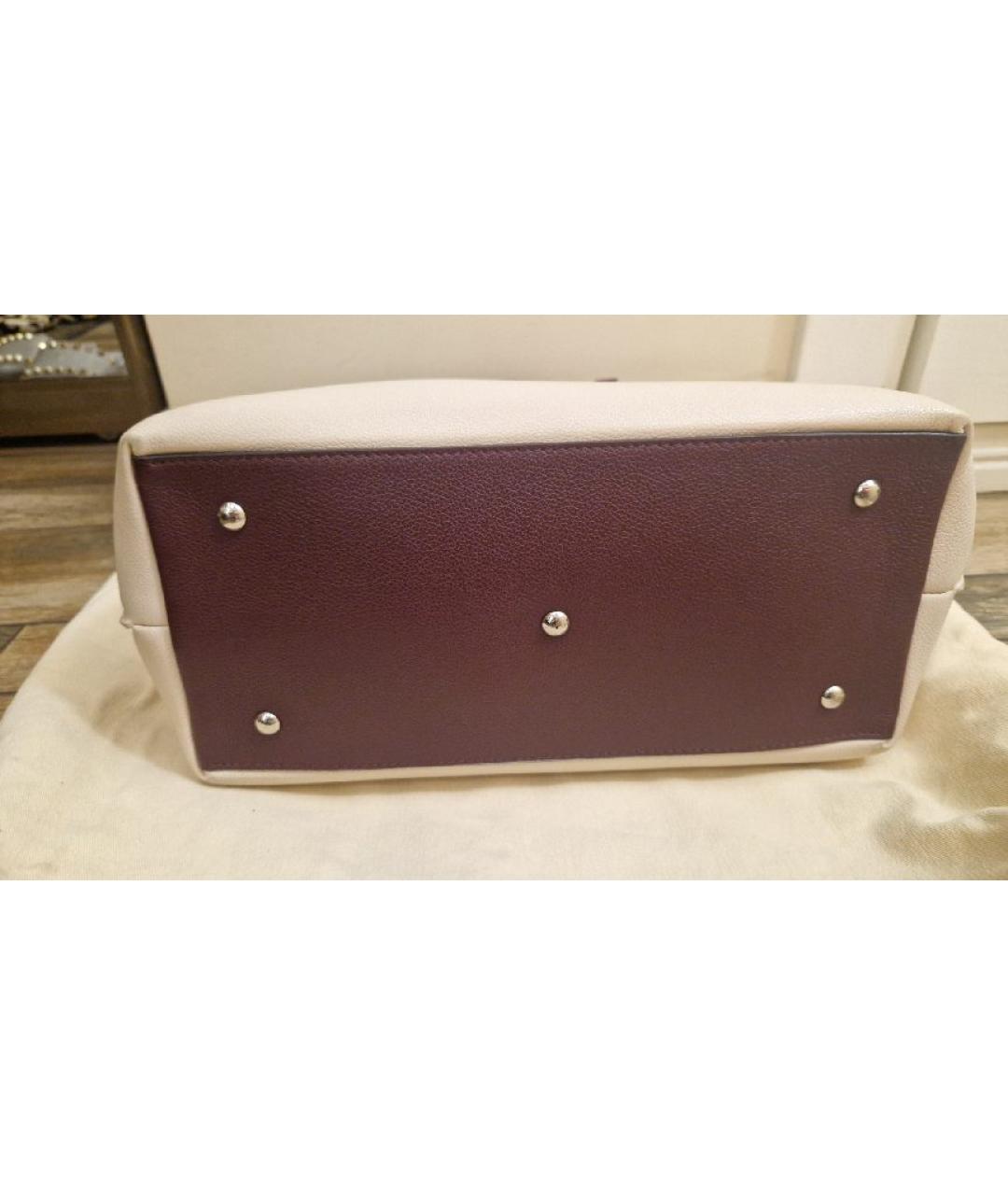 LOUIS VUITTON Бежевая кожаная сумка с короткими ручками, фото 9