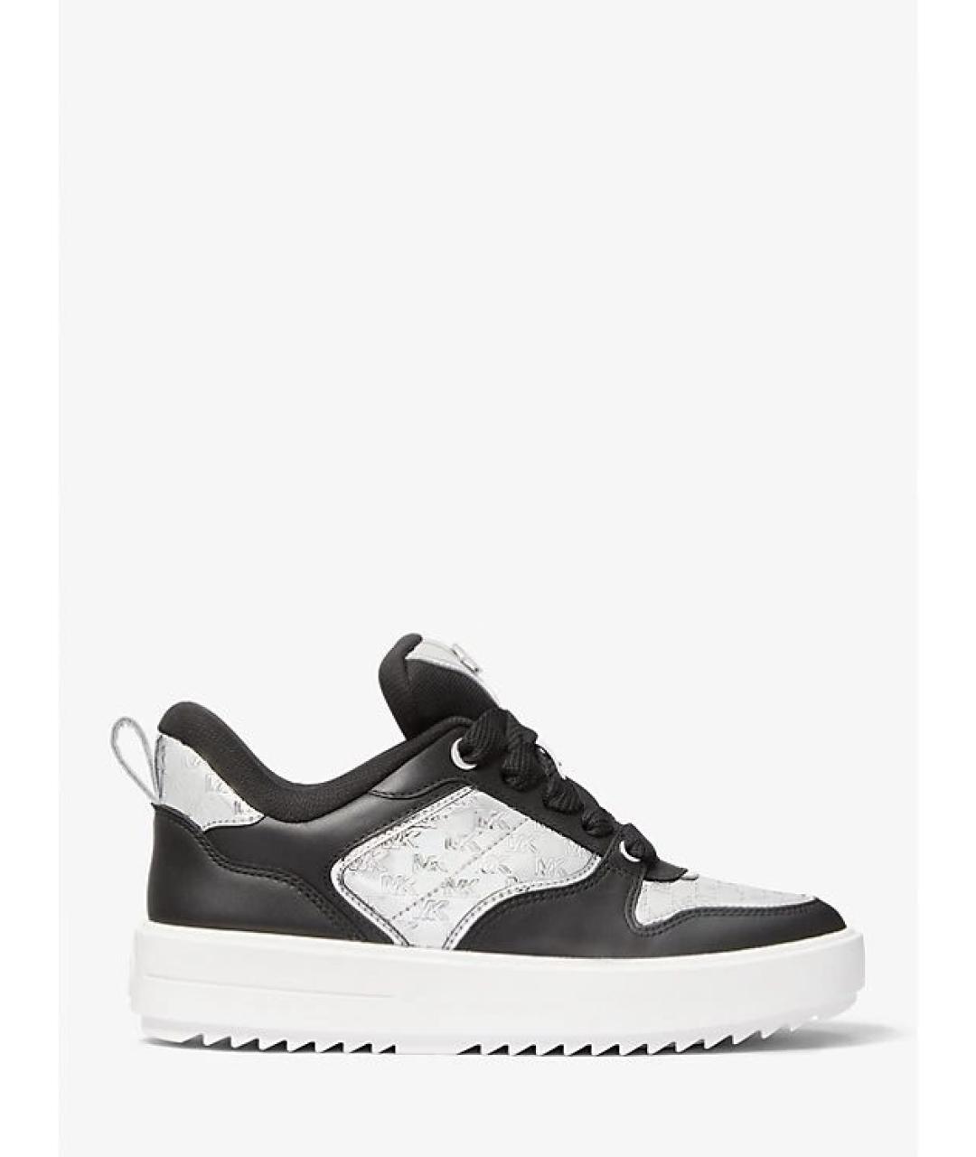 MICHAEL KORS Серебряные кожаные кроссовки, фото 4