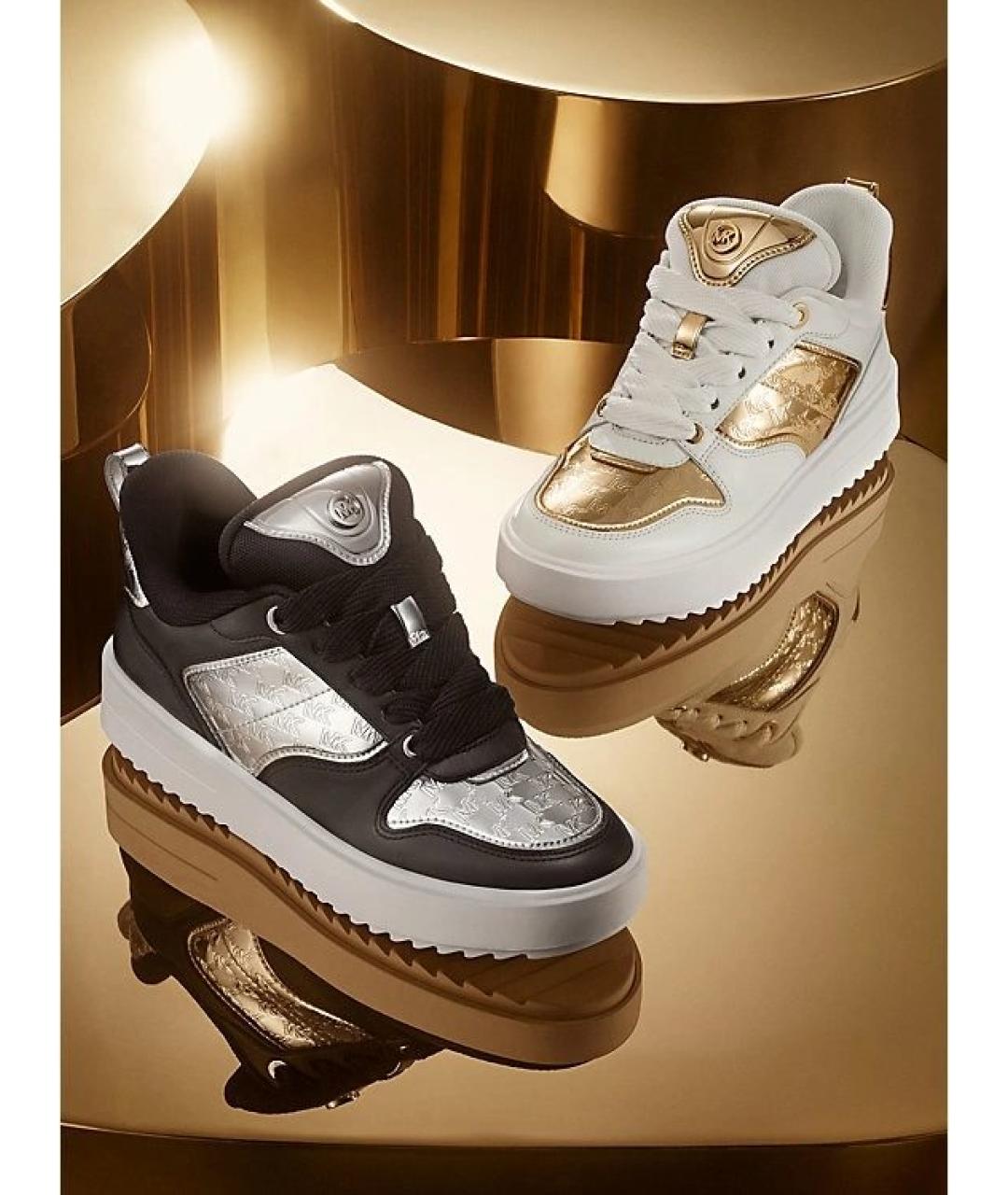 MICHAEL KORS Серебряные кожаные кроссовки, фото 3