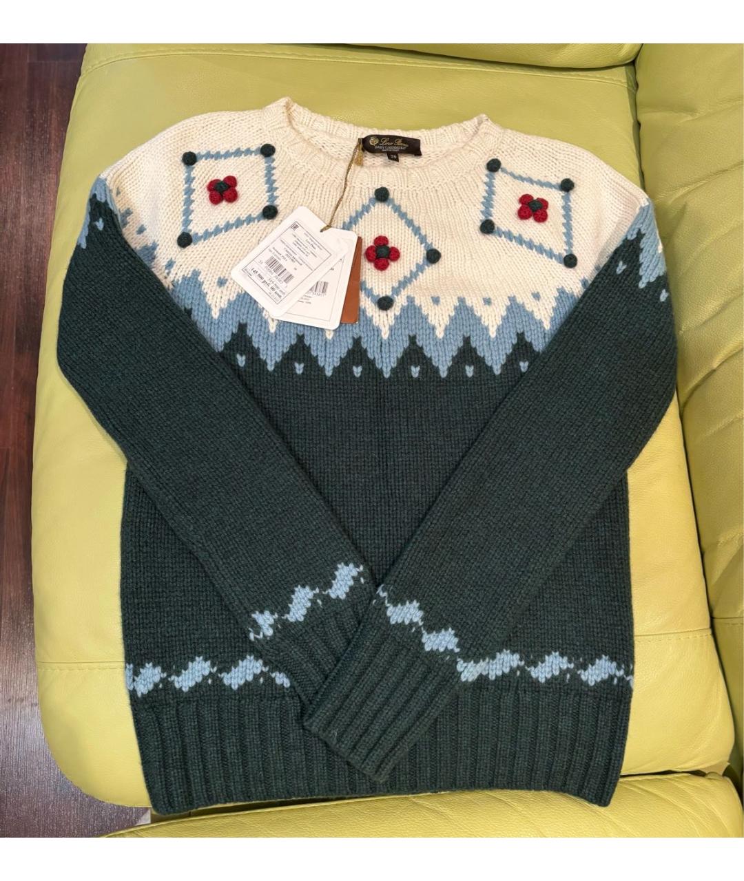 LORO PIANA Зеленый кашемировый джемпер / свитер, фото 2