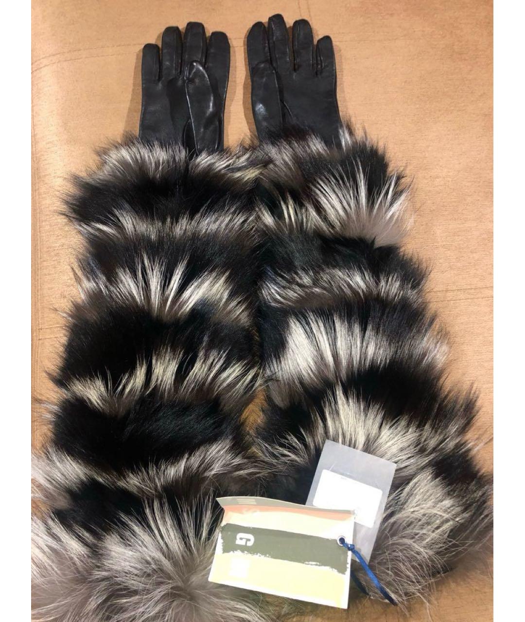 MSGM Черные кожаные перчатки, фото 7