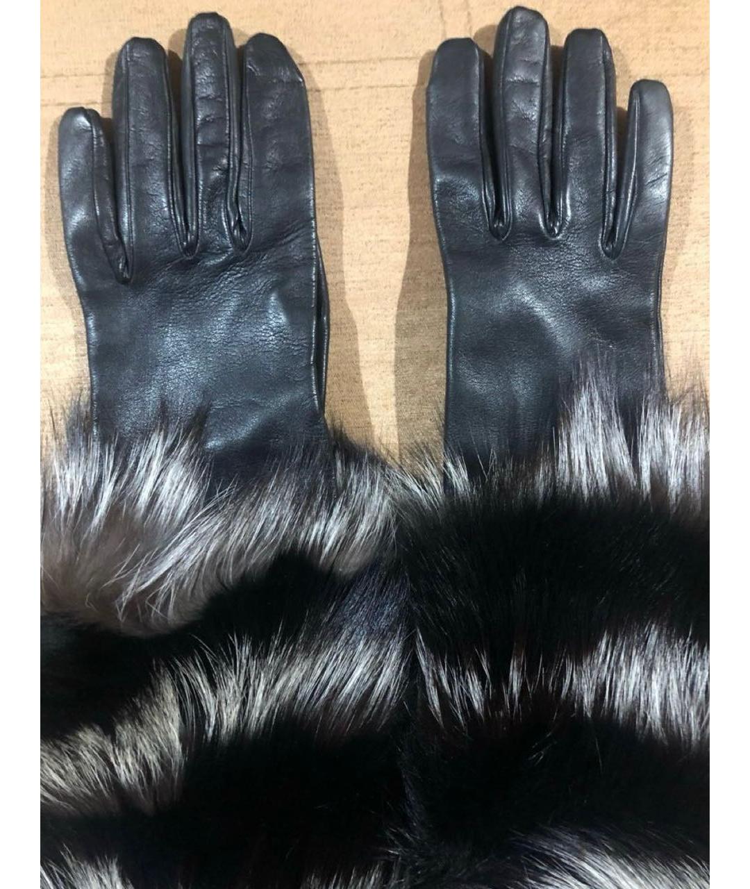 MSGM Черные кожаные перчатки, фото 6