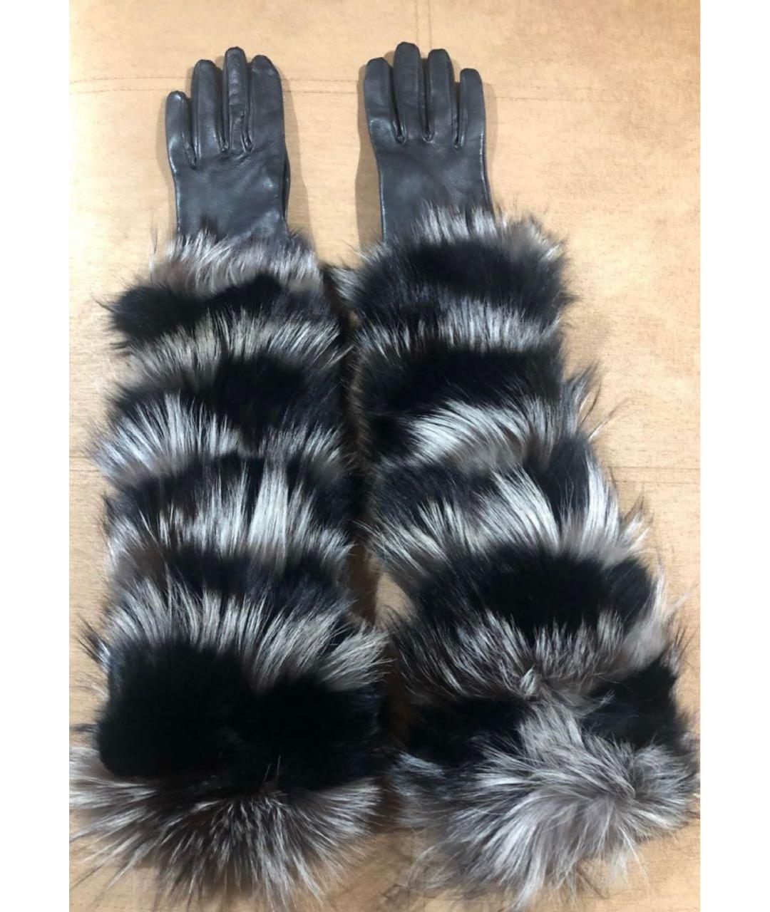 MSGM Черные кожаные перчатки, фото 2