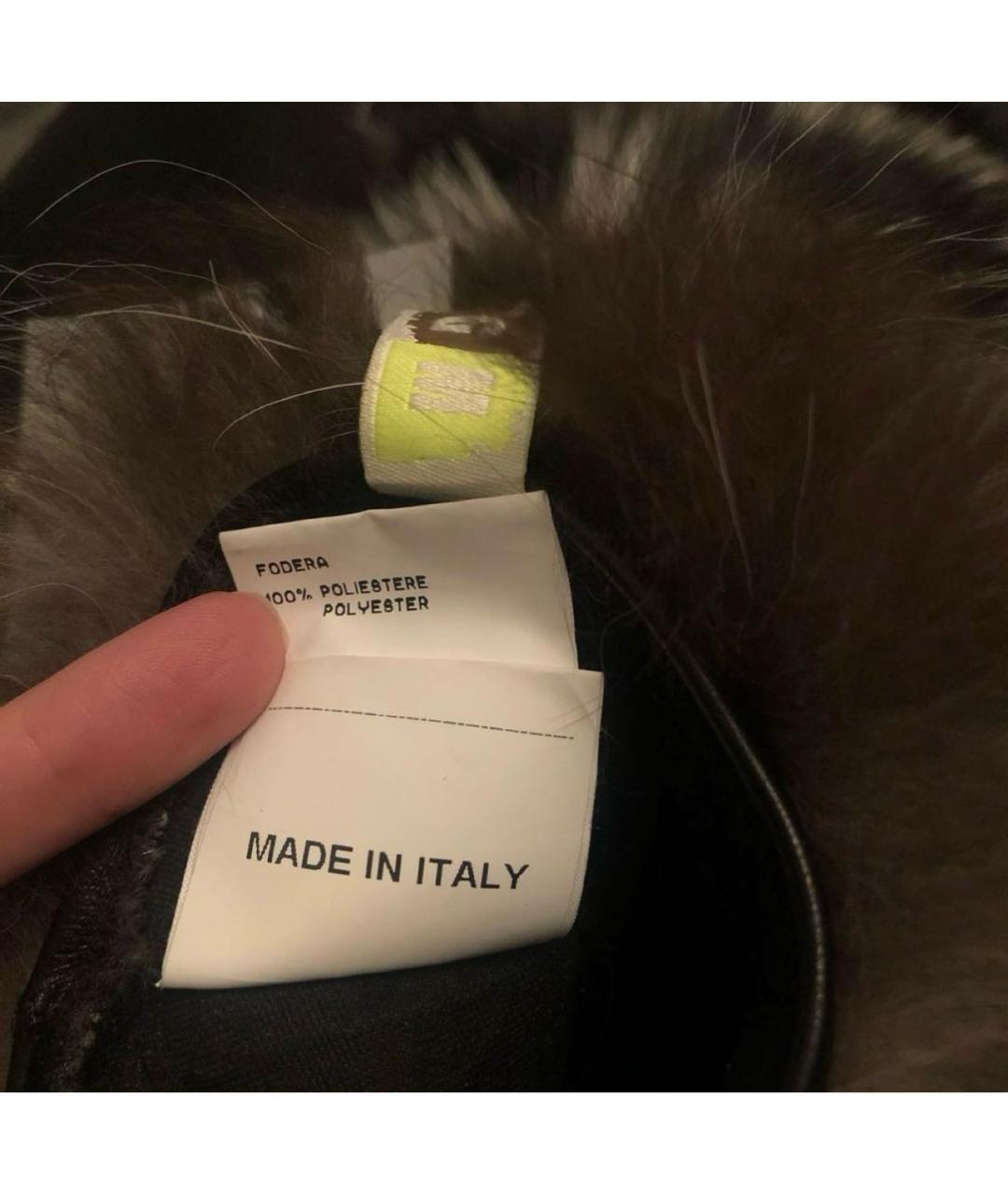 MSGM Черные кожаные перчатки, фото 4