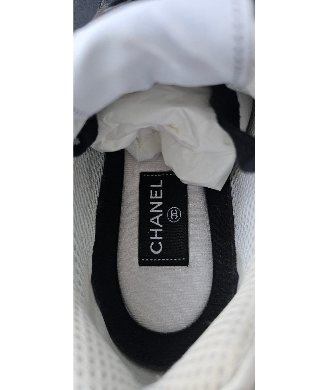 CHANEL Черные кожаные кроссовки, фото 5