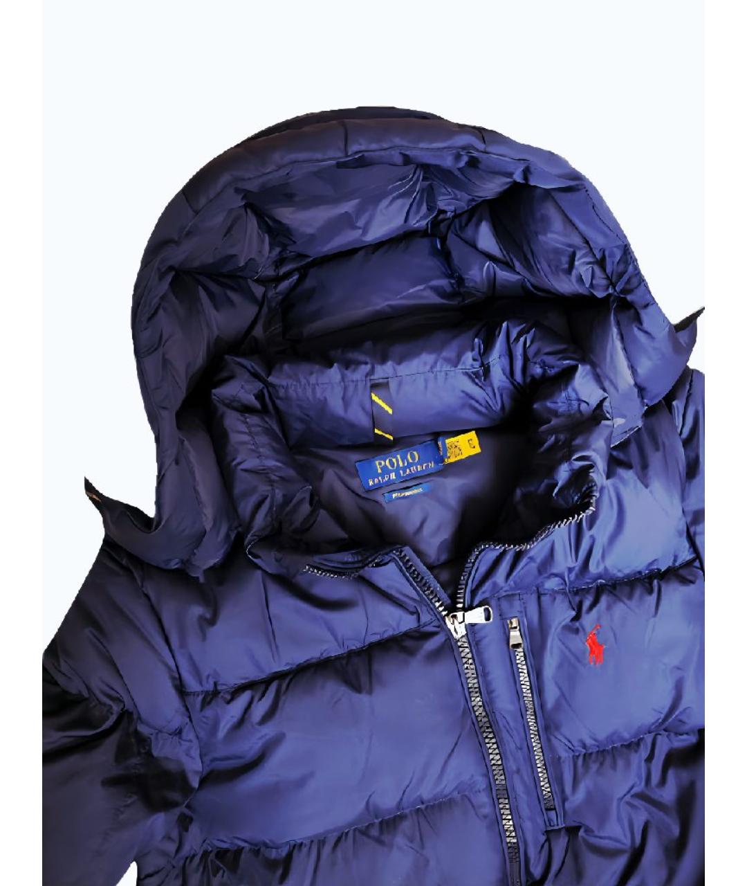 POLO RALPH LAUREN Темно-синий полиэстеровый пуховик, фото 2