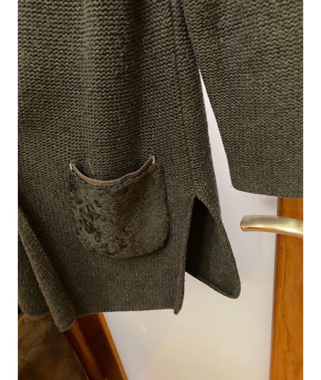 FABIANA FILIPPI Антрацитовый шерстяной кардиган, фото 3