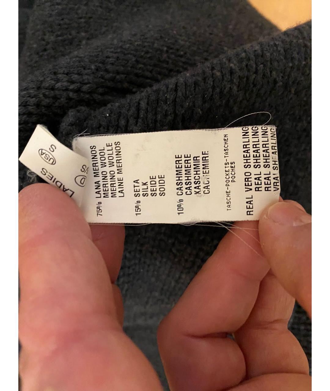 FABIANA FILIPPI Антрацитовый шерстяной кардиган, фото 4