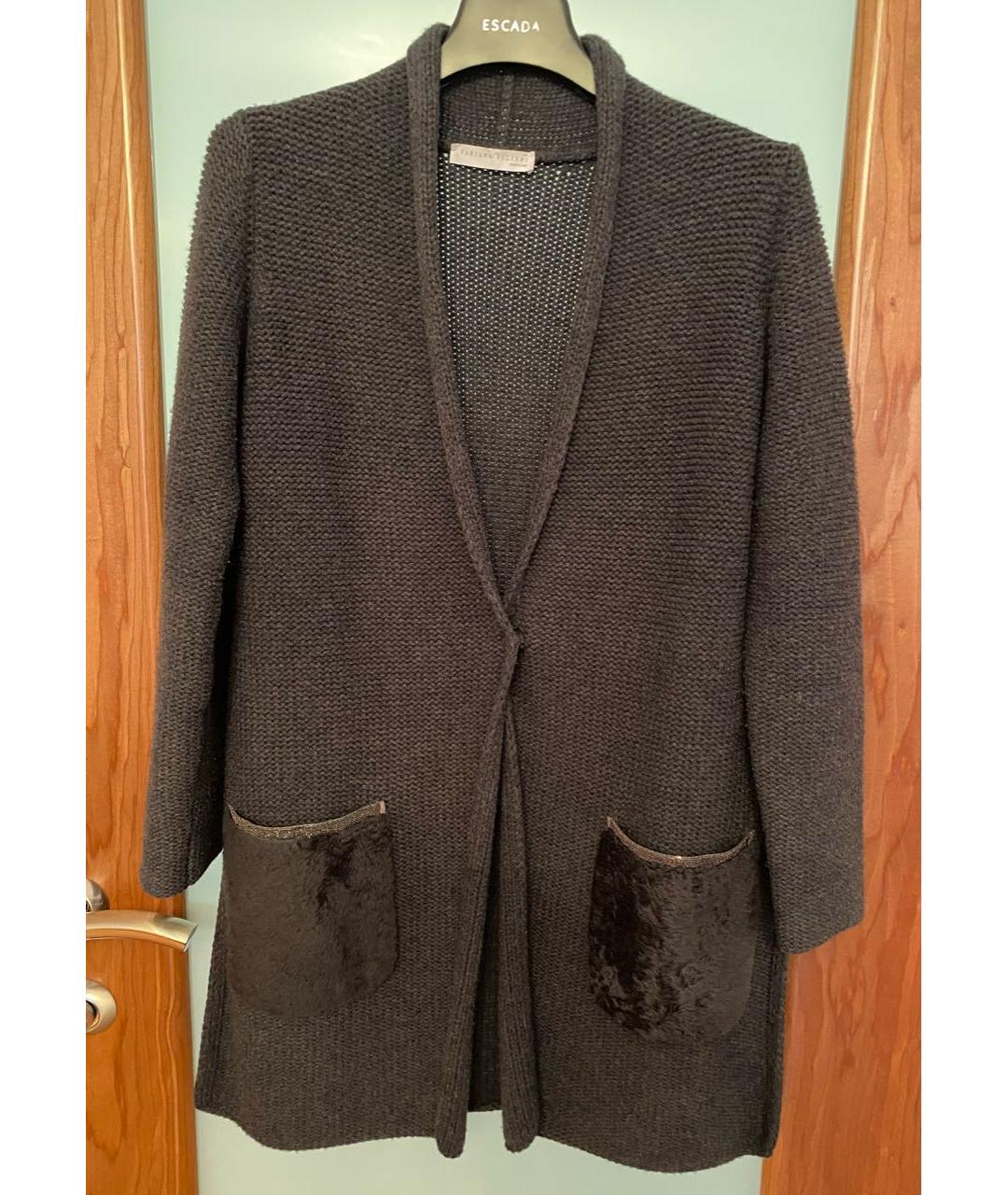 FABIANA FILIPPI Антрацитовый шерстяной кардиган, фото 5