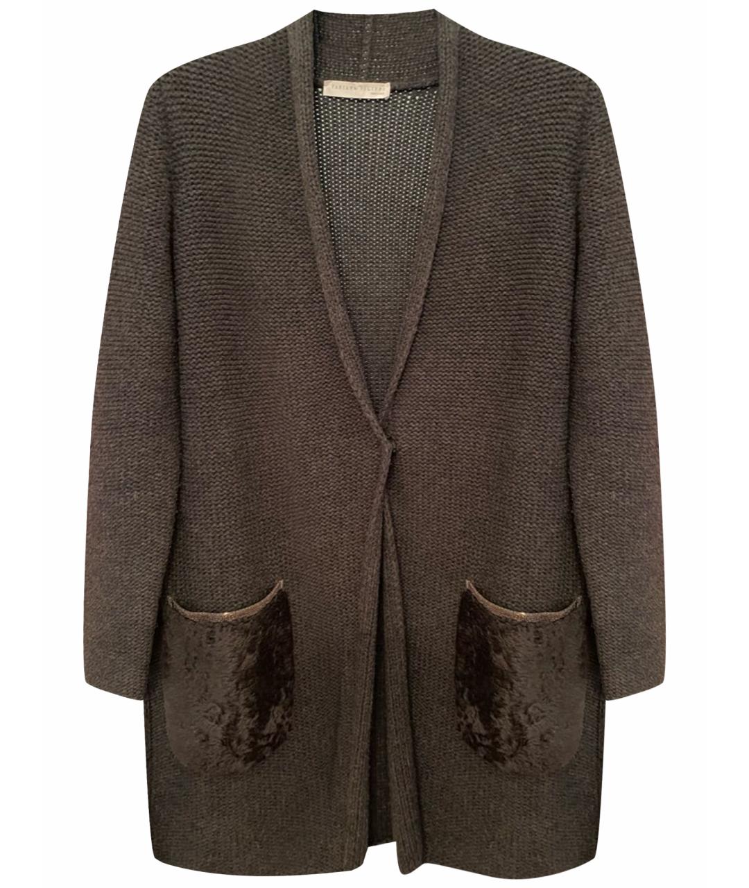 FABIANA FILIPPI Антрацитовый шерстяной кардиган, фото 1