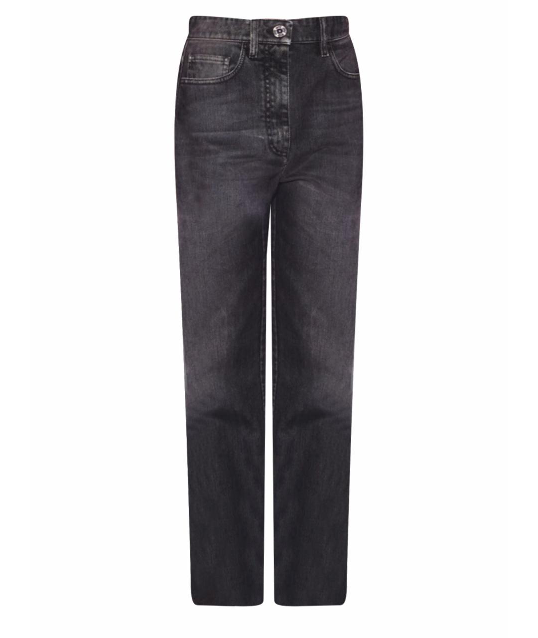 CHANEL Черные хлопковые прямые джинсы, фото 1