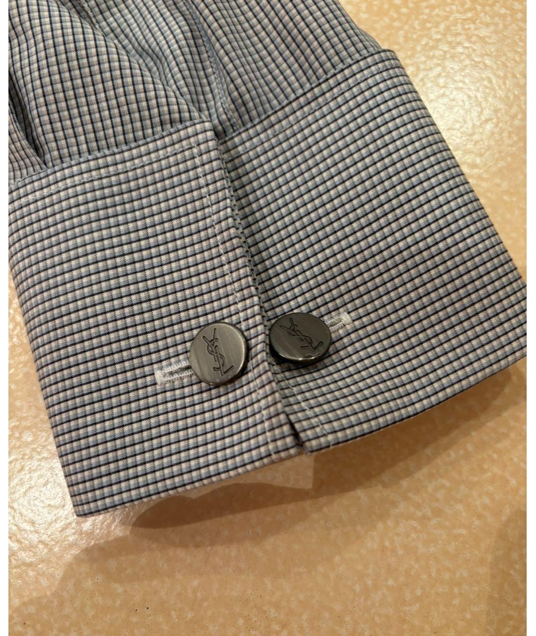 SAINT LAURENT Серые металлические запонки, фото 3