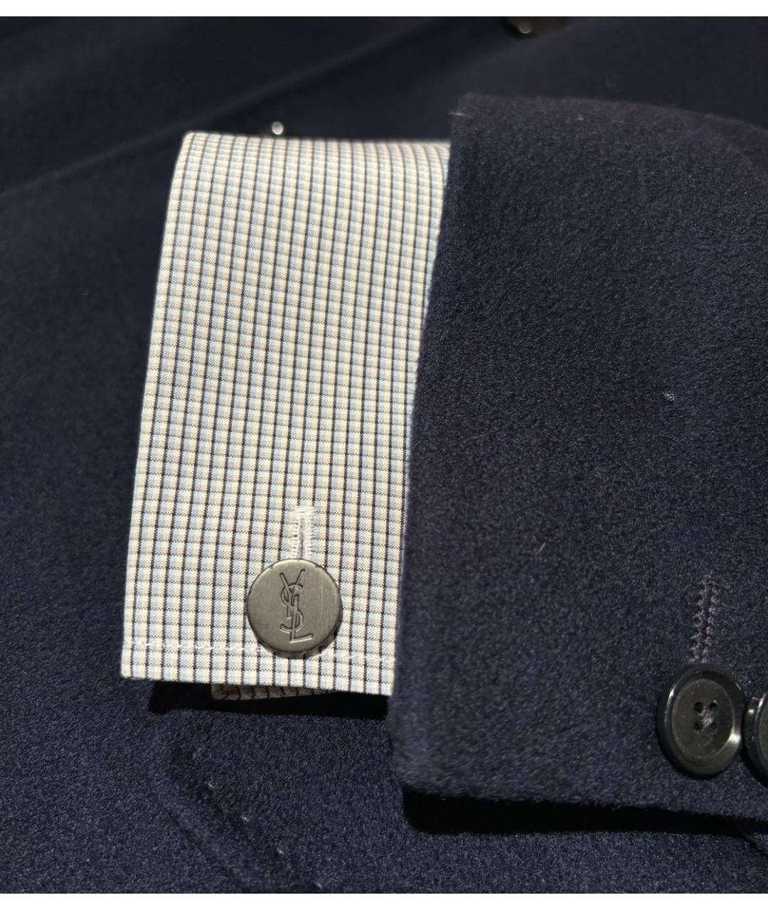 SAINT LAURENT Серые металлические запонки, фото 4