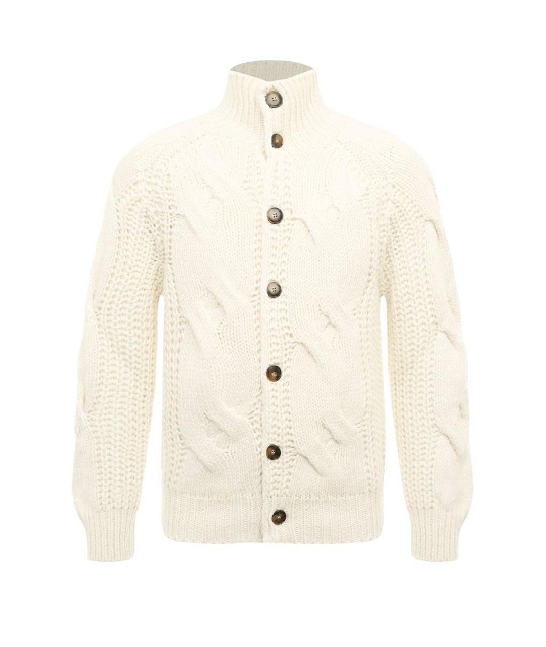 CANALI Белый шерстяной кардиган, фото 1