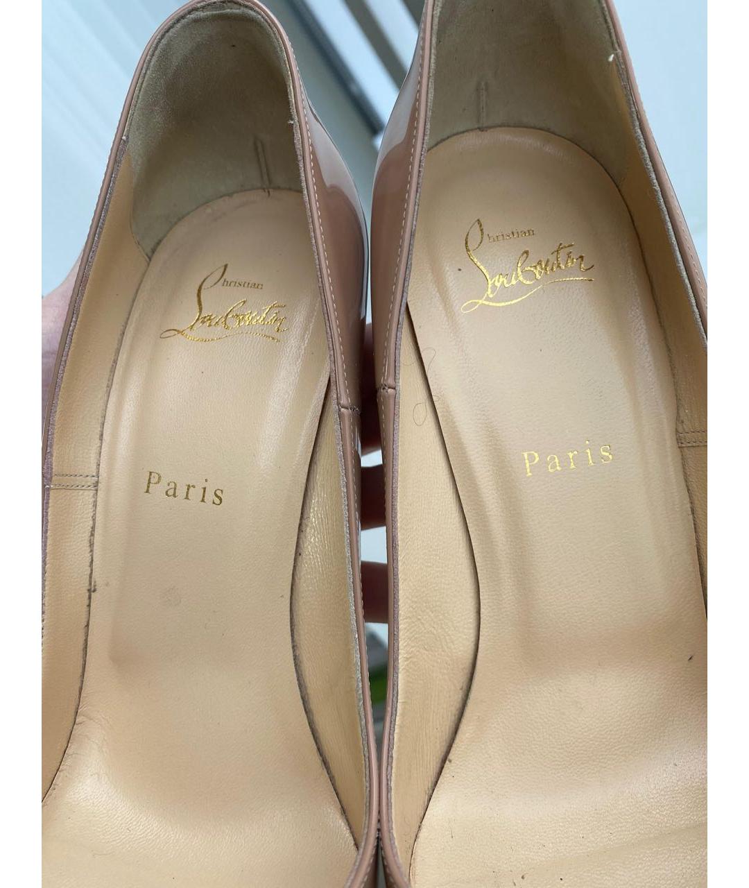 CHRISTIAN LOUBOUTIN Бежевые туфли из лакированной кожи, фото 3