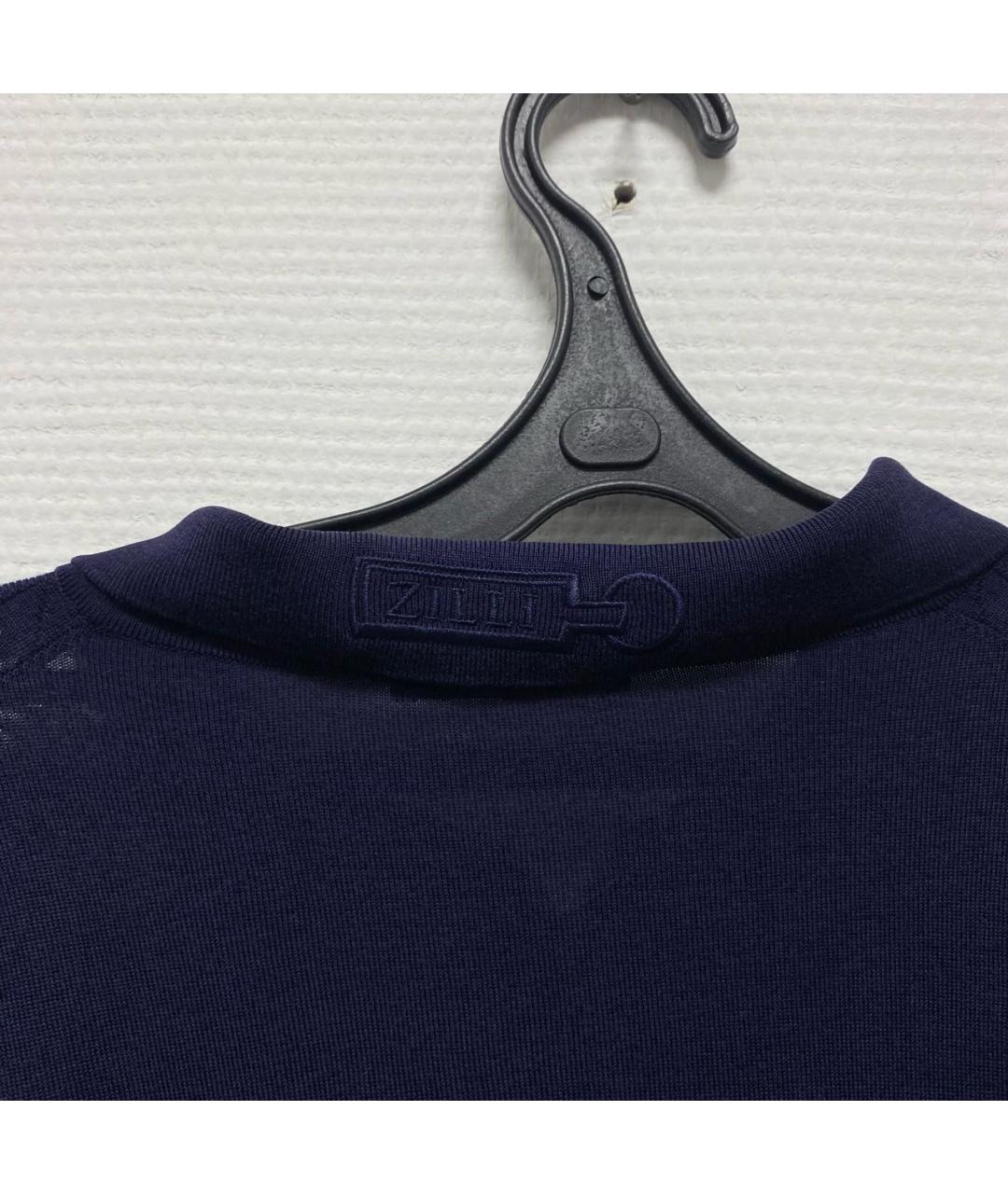 ZILLI Темно-синее поло с коротким рукавом, фото 3