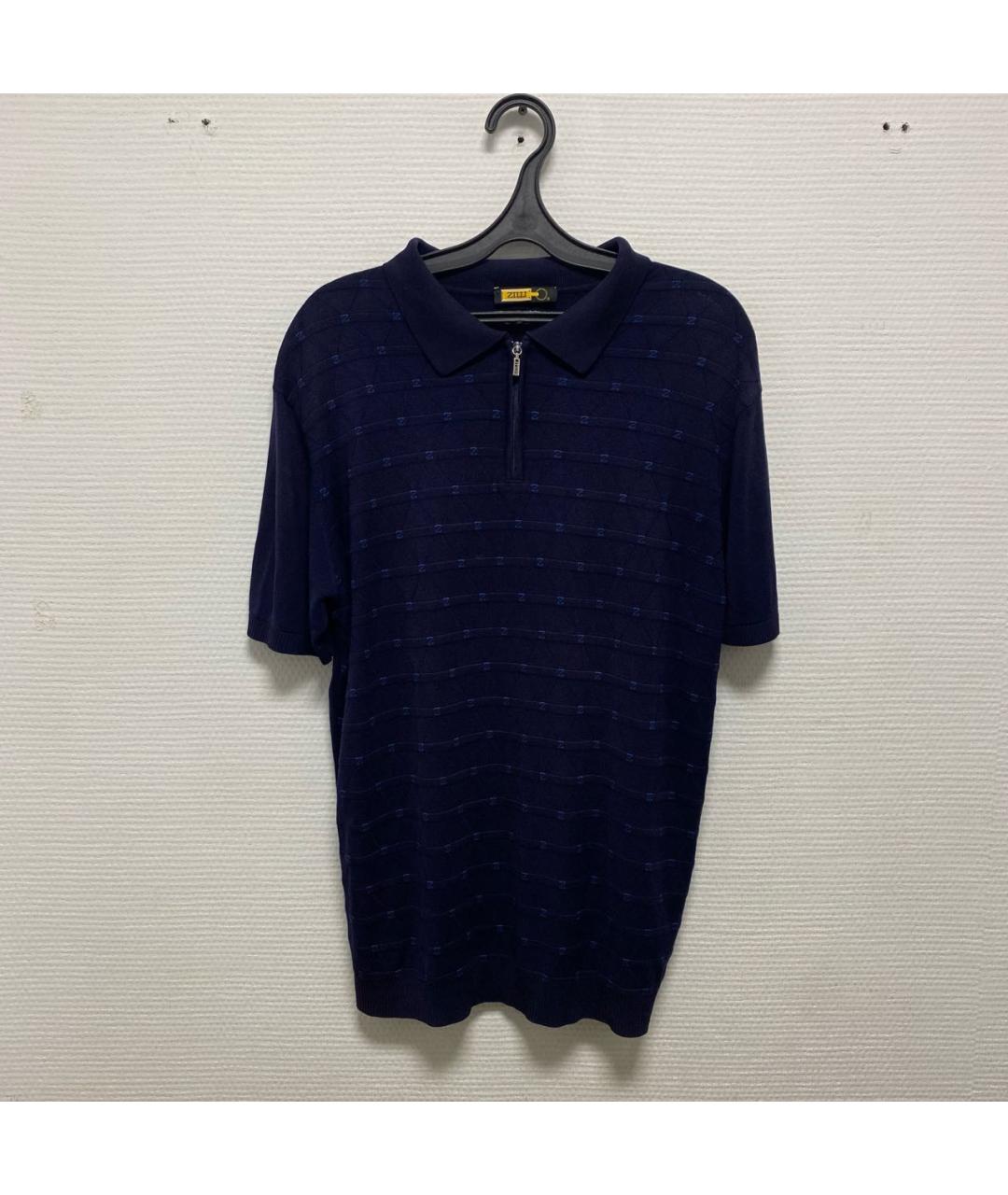 ZILLI Темно-синее поло с коротким рукавом, фото 7