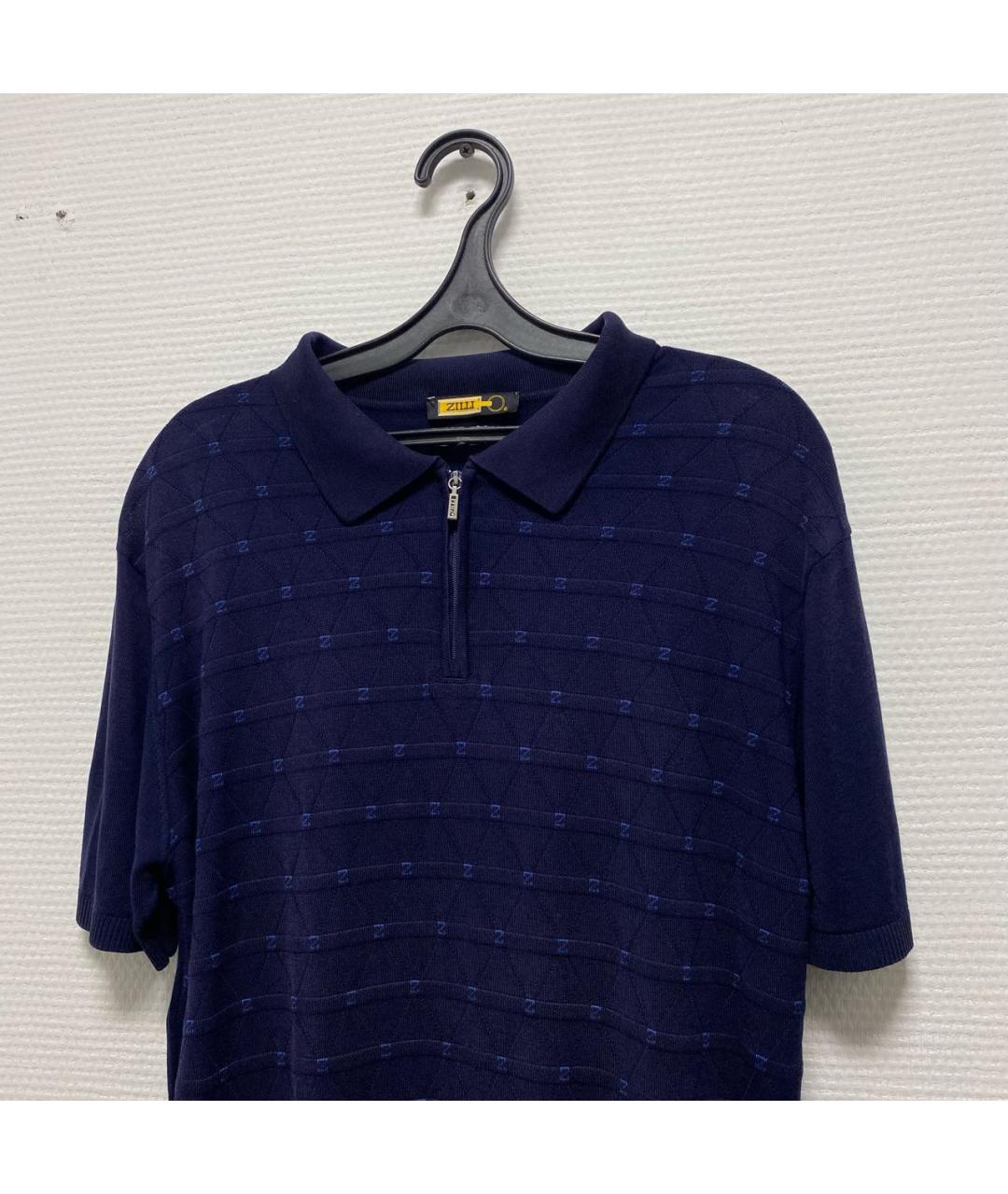 ZILLI Темно-синее поло с коротким рукавом, фото 2