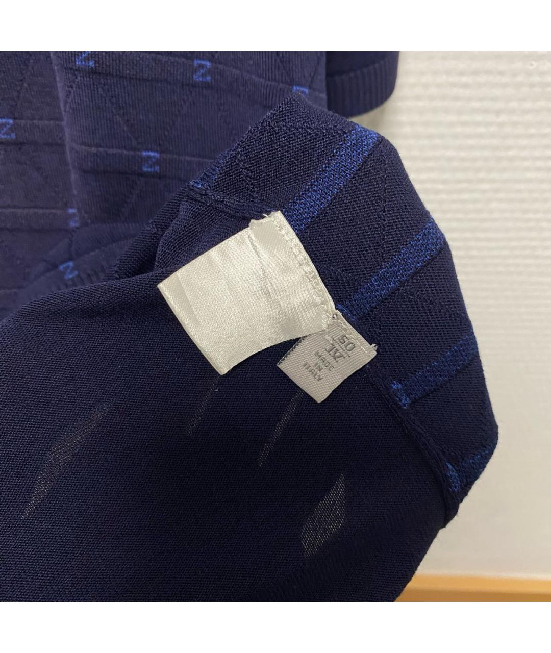 ZILLI Темно-синее поло с коротким рукавом, фото 5