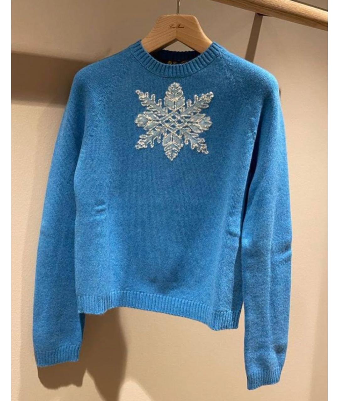 LORO PIANA Синий кашемировый джемпер / свитер, фото 5