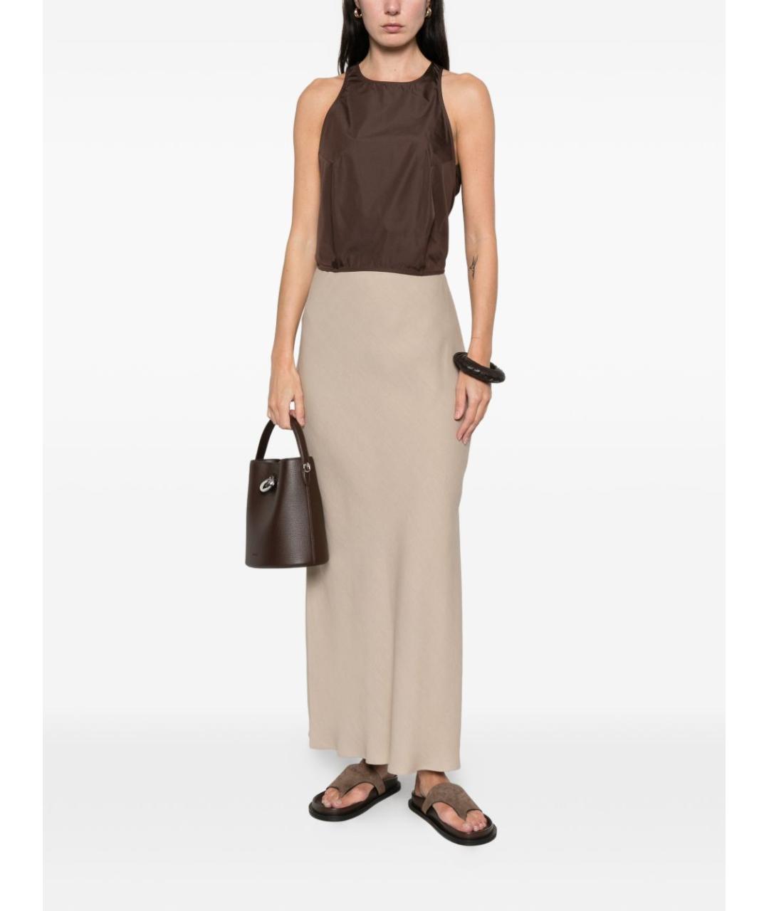 BRUNELLO CUCINELLI Бежевая юбка макси, фото 2