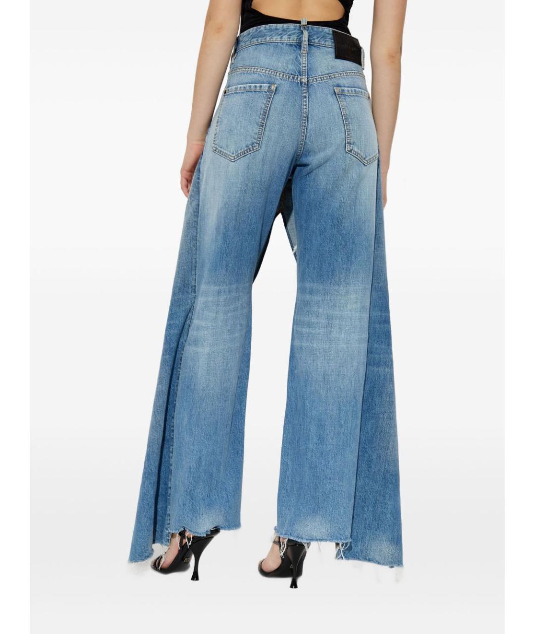 DSQUARED2 Голубые хлопковые прямые джинсы, фото 4