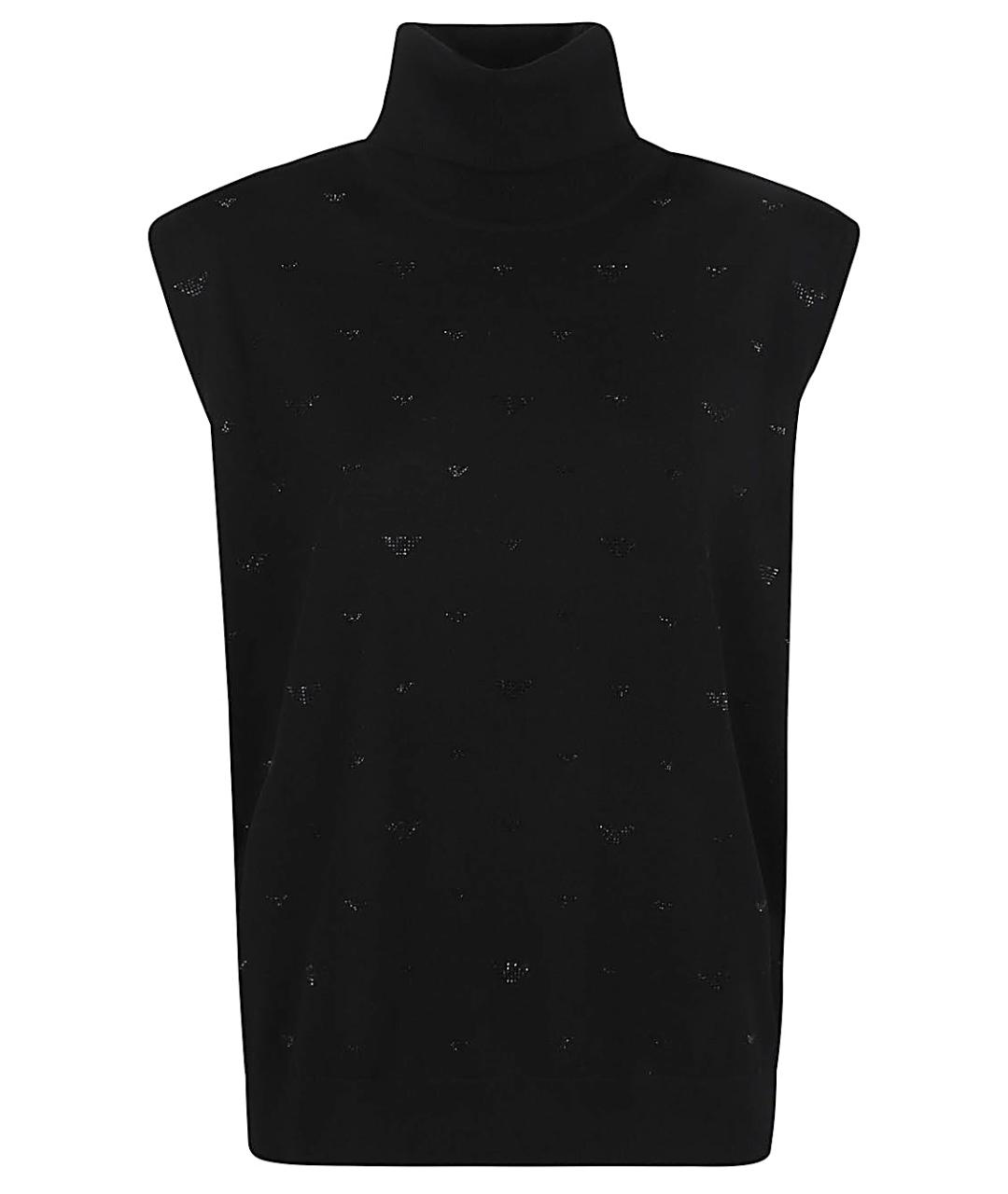 EMPORIO ARMANI Черная шерстяная майка, фото 1