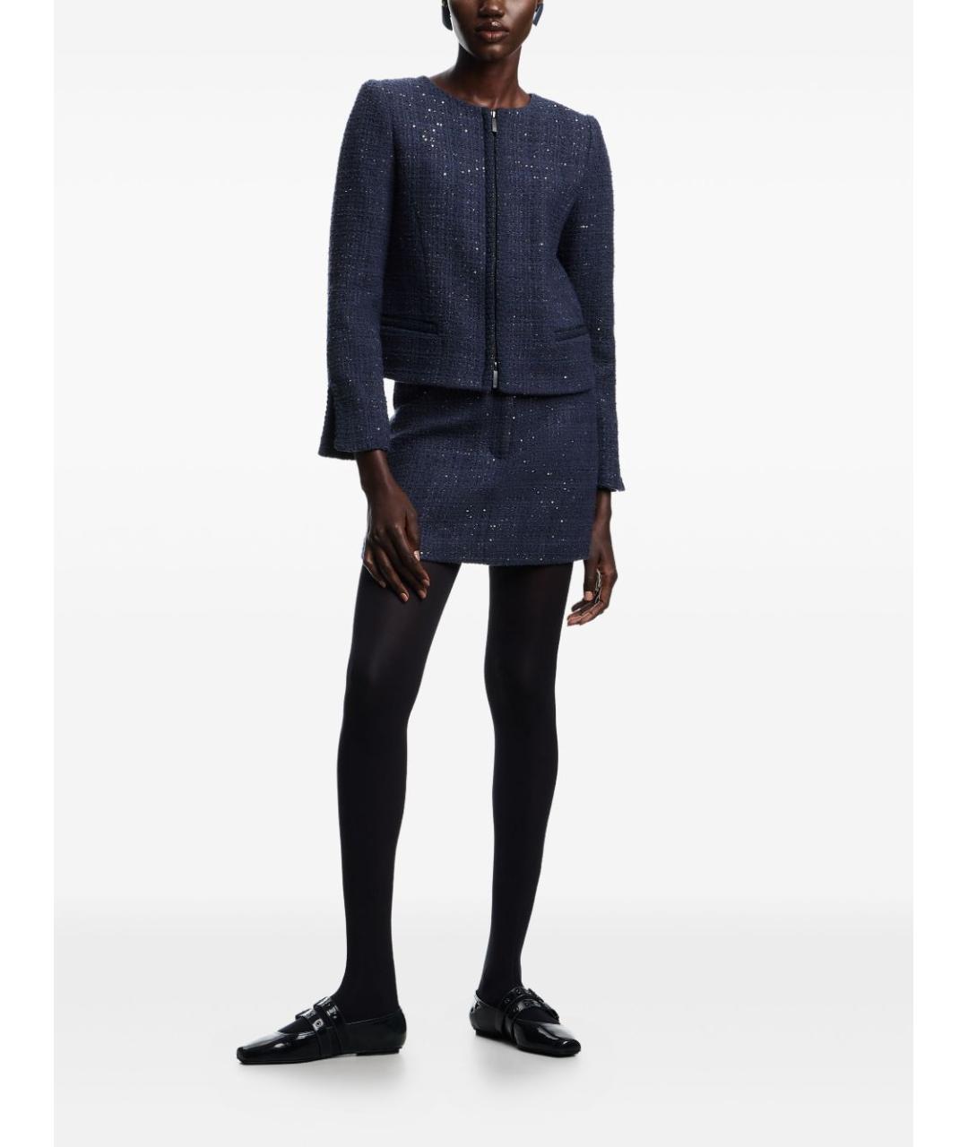 EMPORIO ARMANI Синяя юбка мини, фото 2