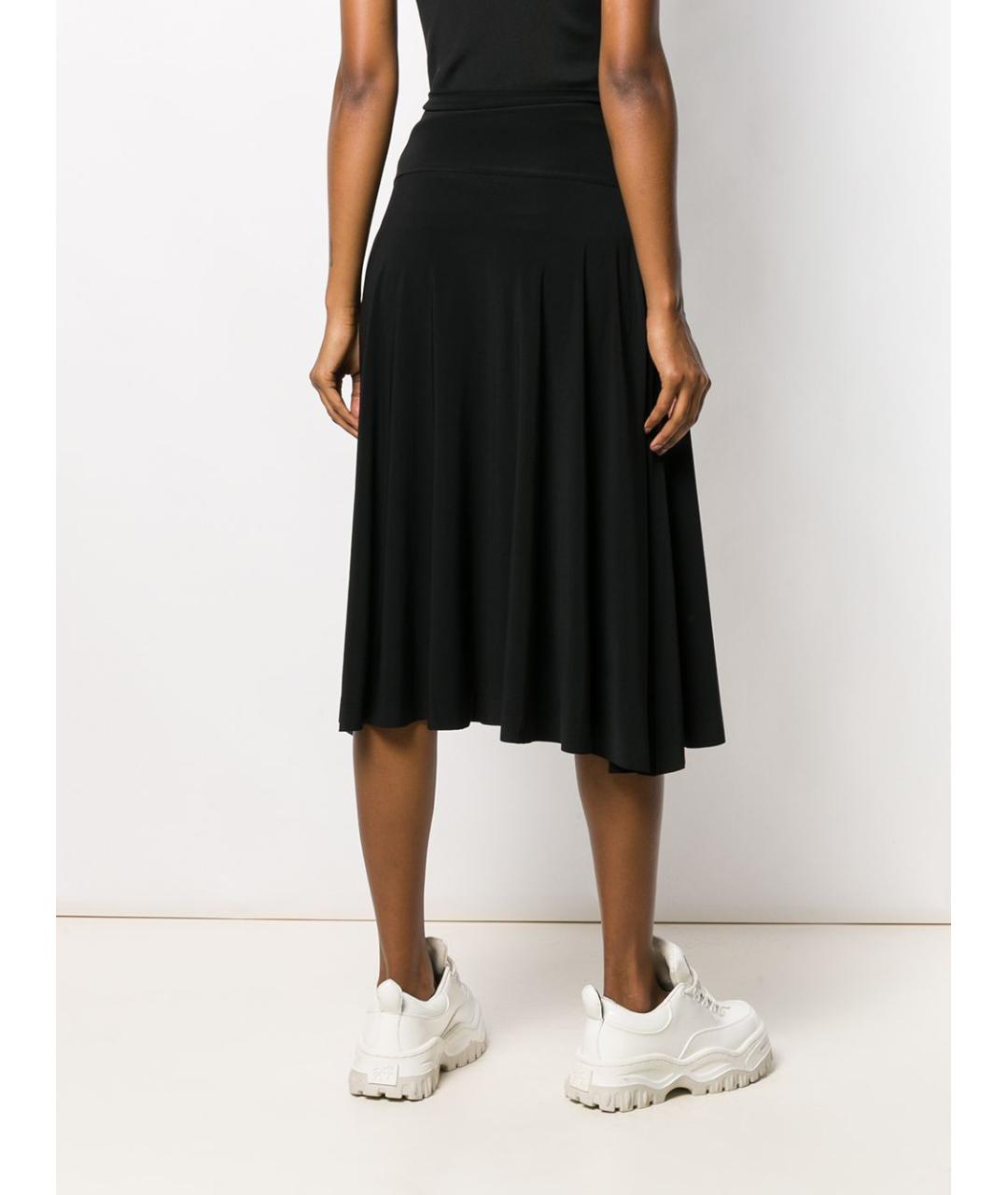 NORMA KAMALI Черная полиэстеровая юбка миди, фото 4
