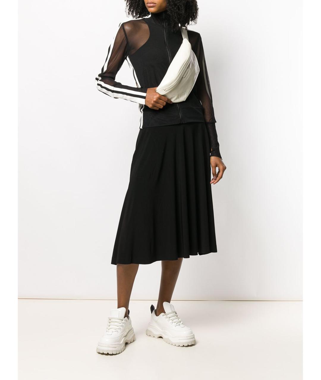 NORMA KAMALI Черная полиэстеровая юбка миди, фото 2