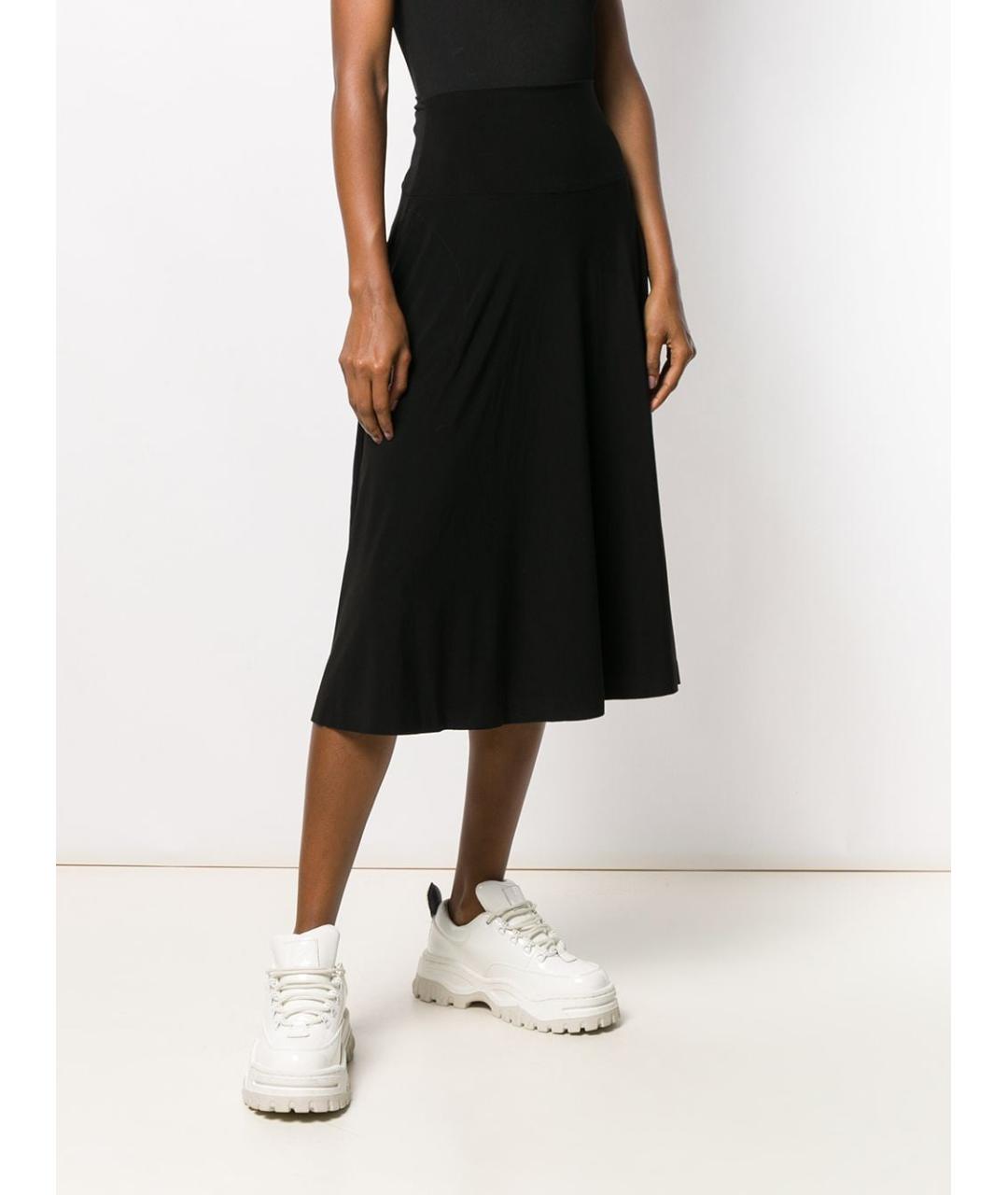 NORMA KAMALI Черная полиэстеровая юбка миди, фото 3
