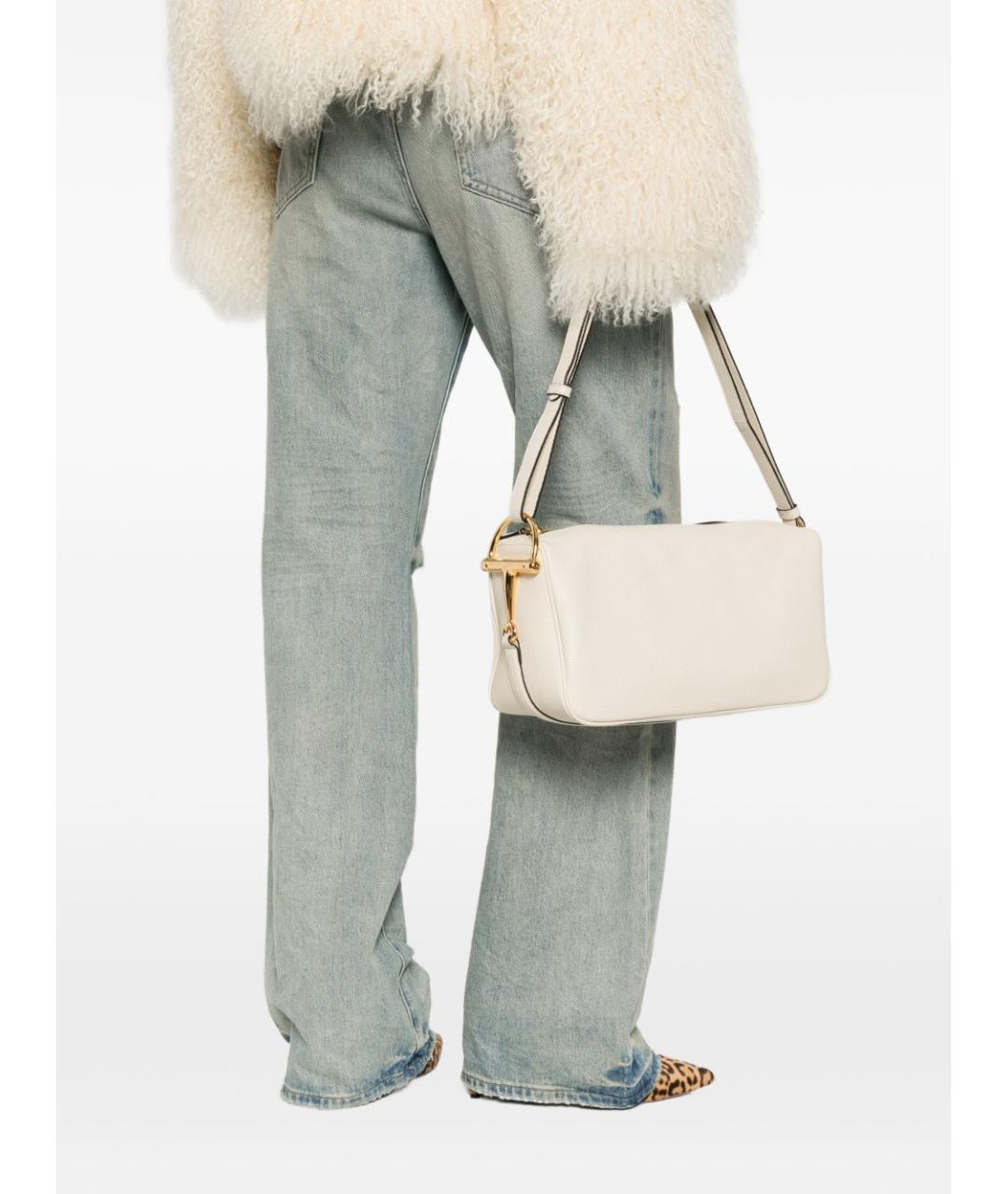 GUCCI Белая кожаная сумка через плечо, фото 3