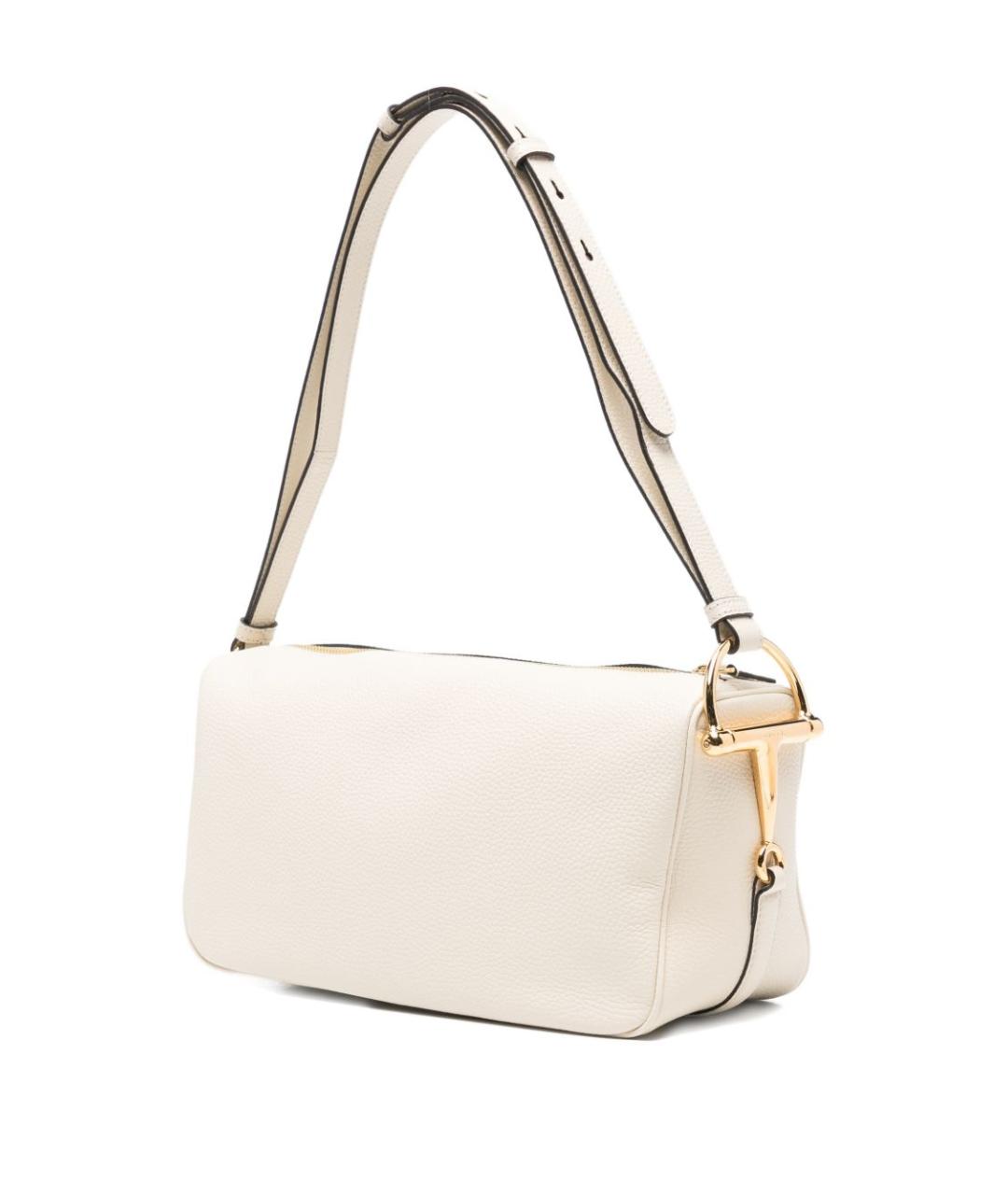 GUCCI Белая кожаная сумка через плечо, фото 5