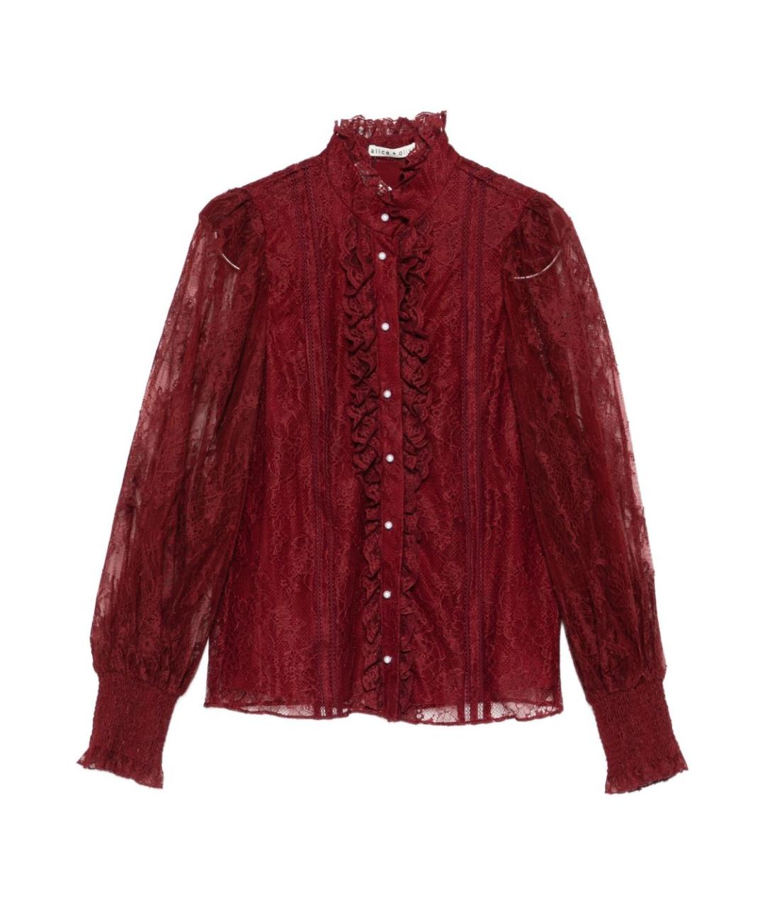 ALICE+OLIVIA Бордовая полиамидовая рубашка, фото 1