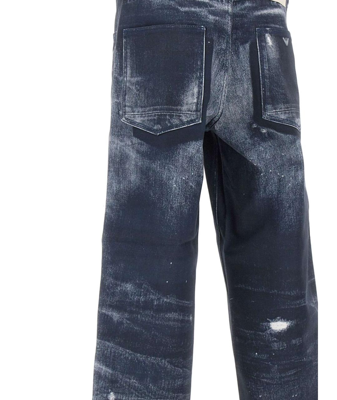 EMPORIO ARMANI Синие хлопковые прямые джинсы, фото 2
