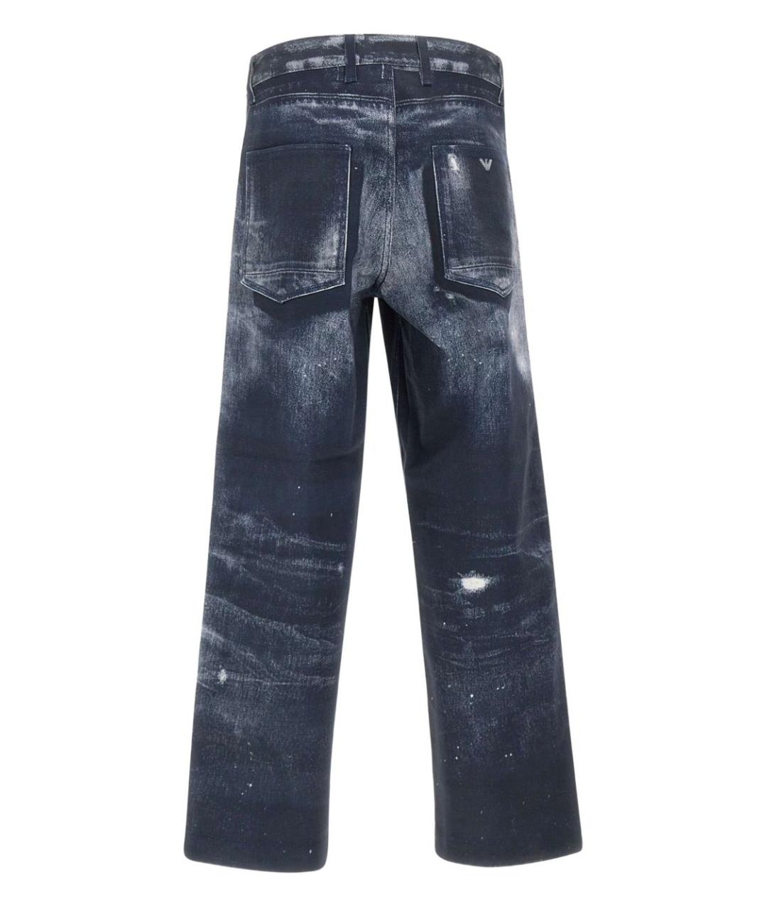 EMPORIO ARMANI Синие хлопковые прямые джинсы, фото 5
