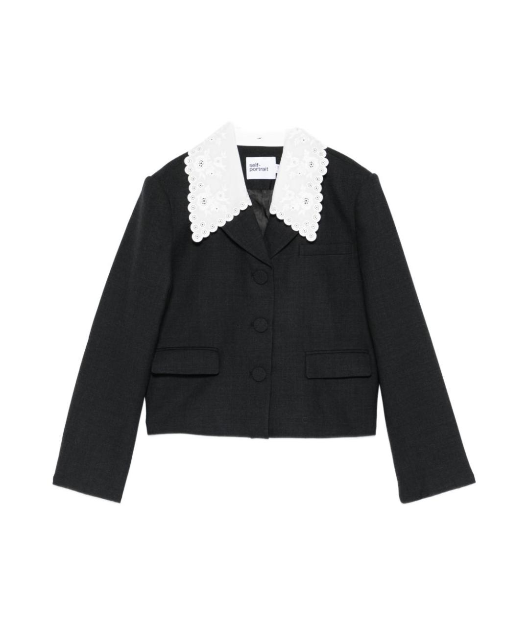 SELF-PORTRAIT Серый шерстяной жакет/пиджак, фото 1