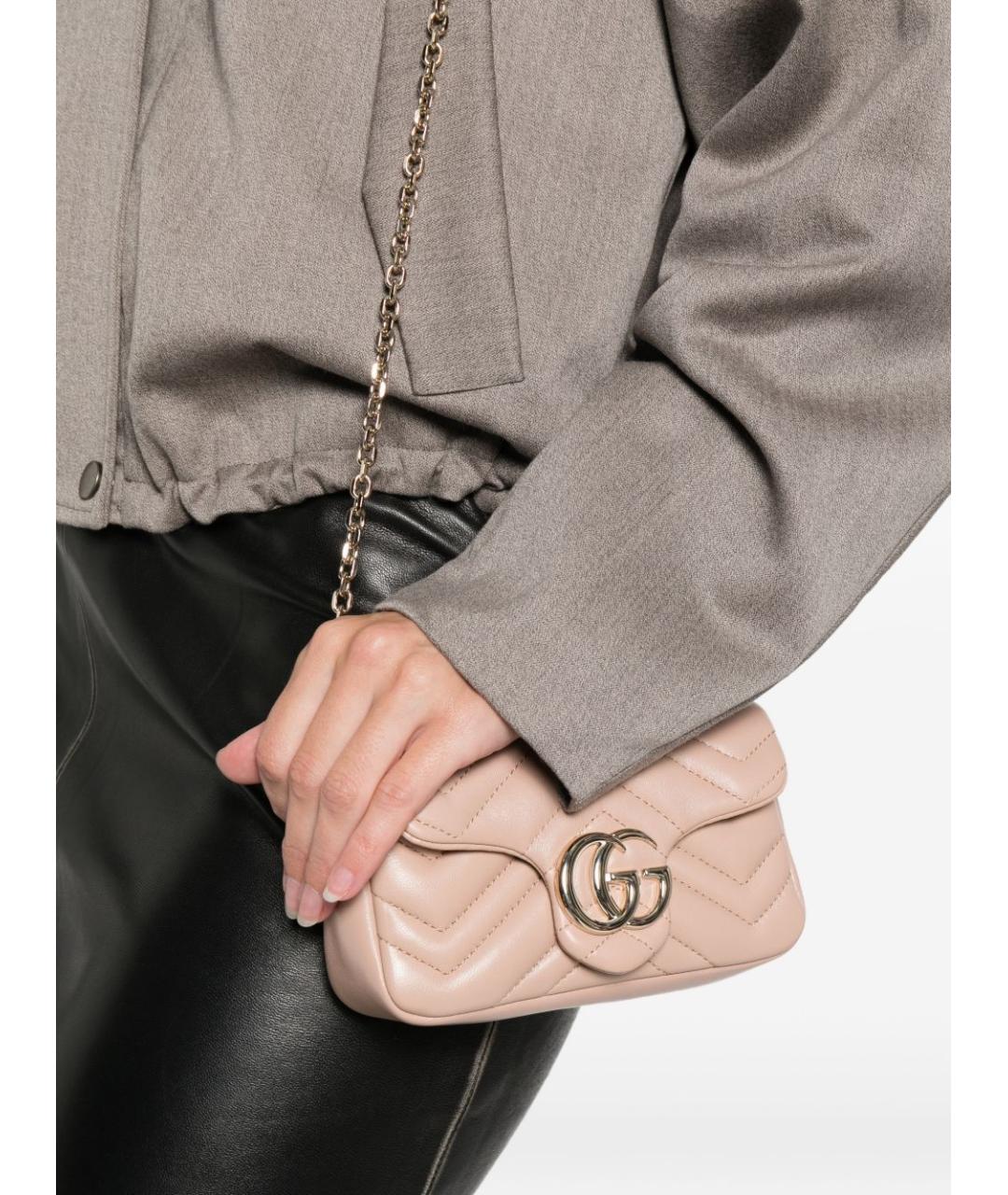 GUCCI Бежевая кожаная сумка через плечо, фото 3