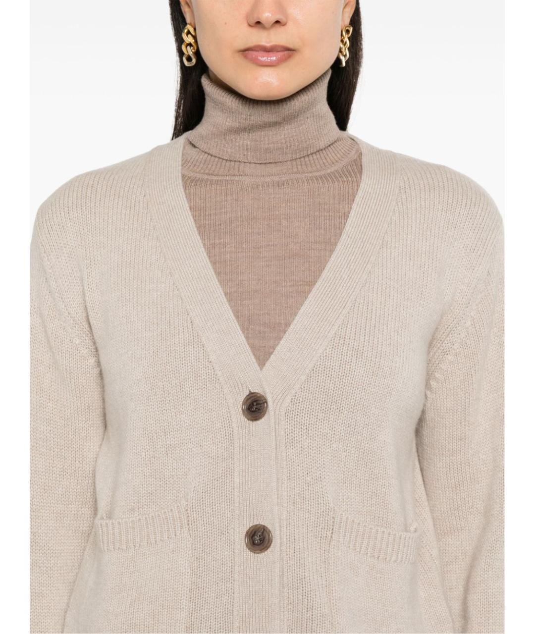 LISA YANG Бежевый кашемировый кардиган, фото 4