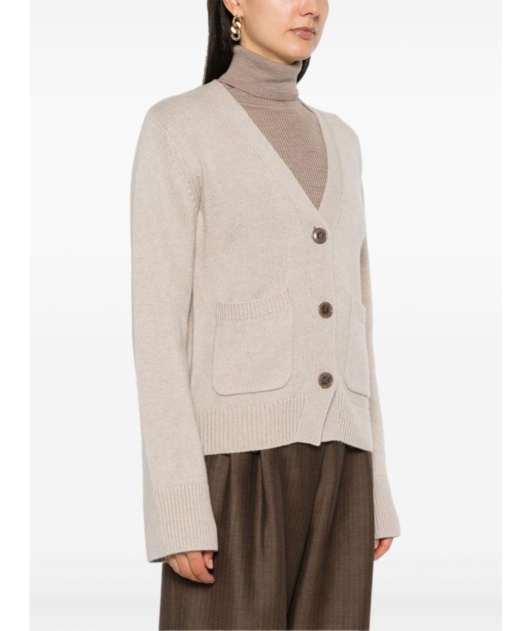 LISA YANG Бежевый кашемировый кардиган, фото 3