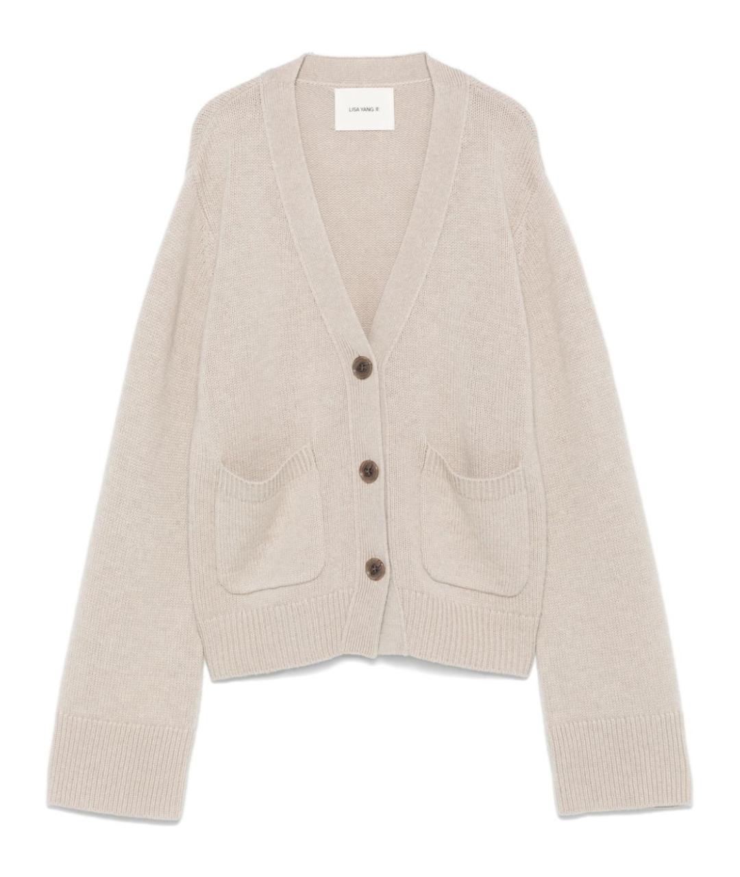 LISA YANG Бежевый кашемировый кардиган, фото 1