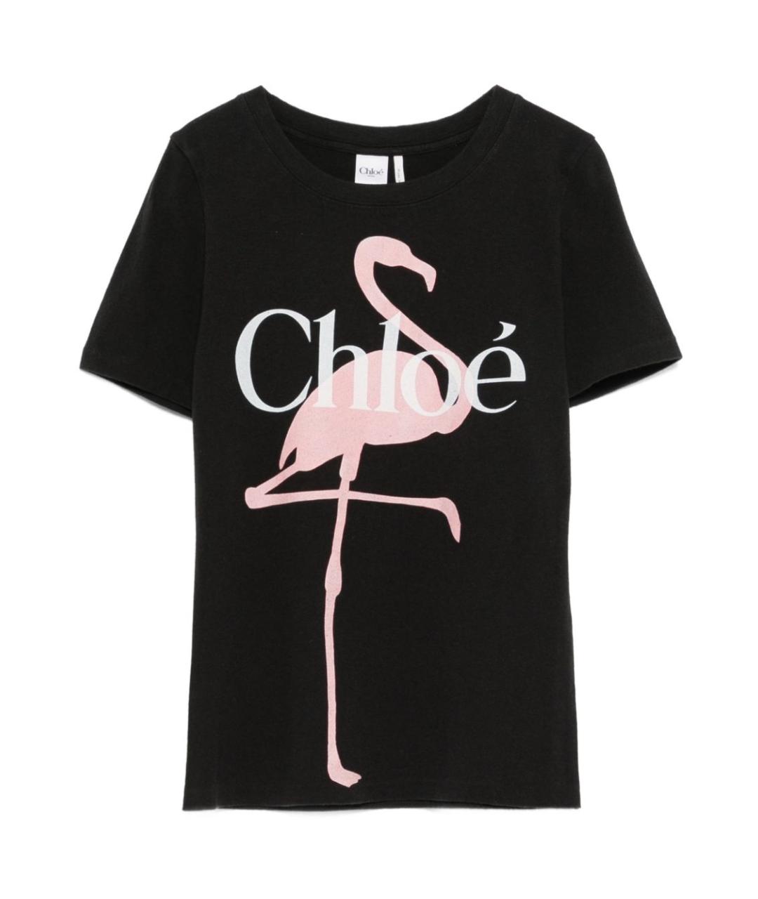 CHLOE Черная хлопковая футболка, фото 1