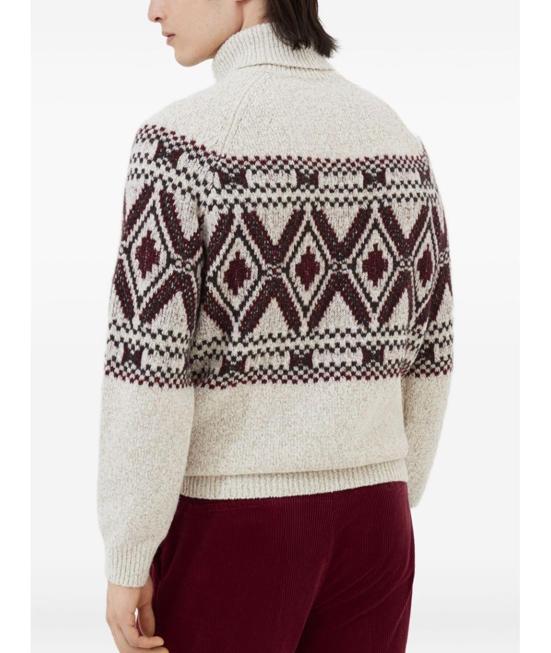 BRUNELLO CUCINELLI Бежевый шерстяной джемпер / свитер, фото 3