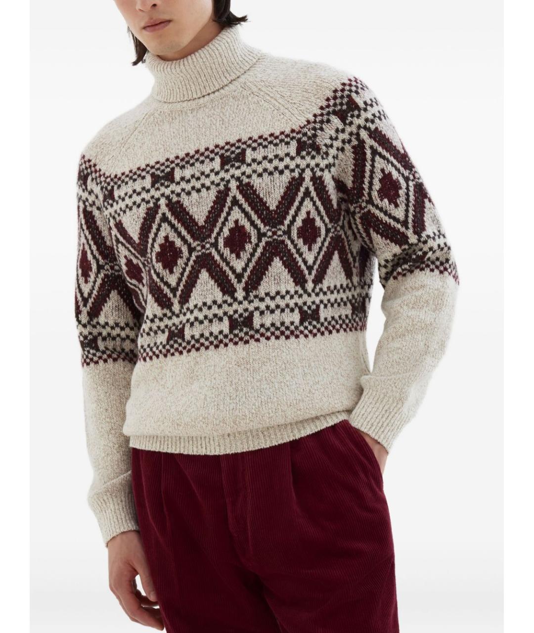 BRUNELLO CUCINELLI Бежевый шерстяной джемпер / свитер, фото 2