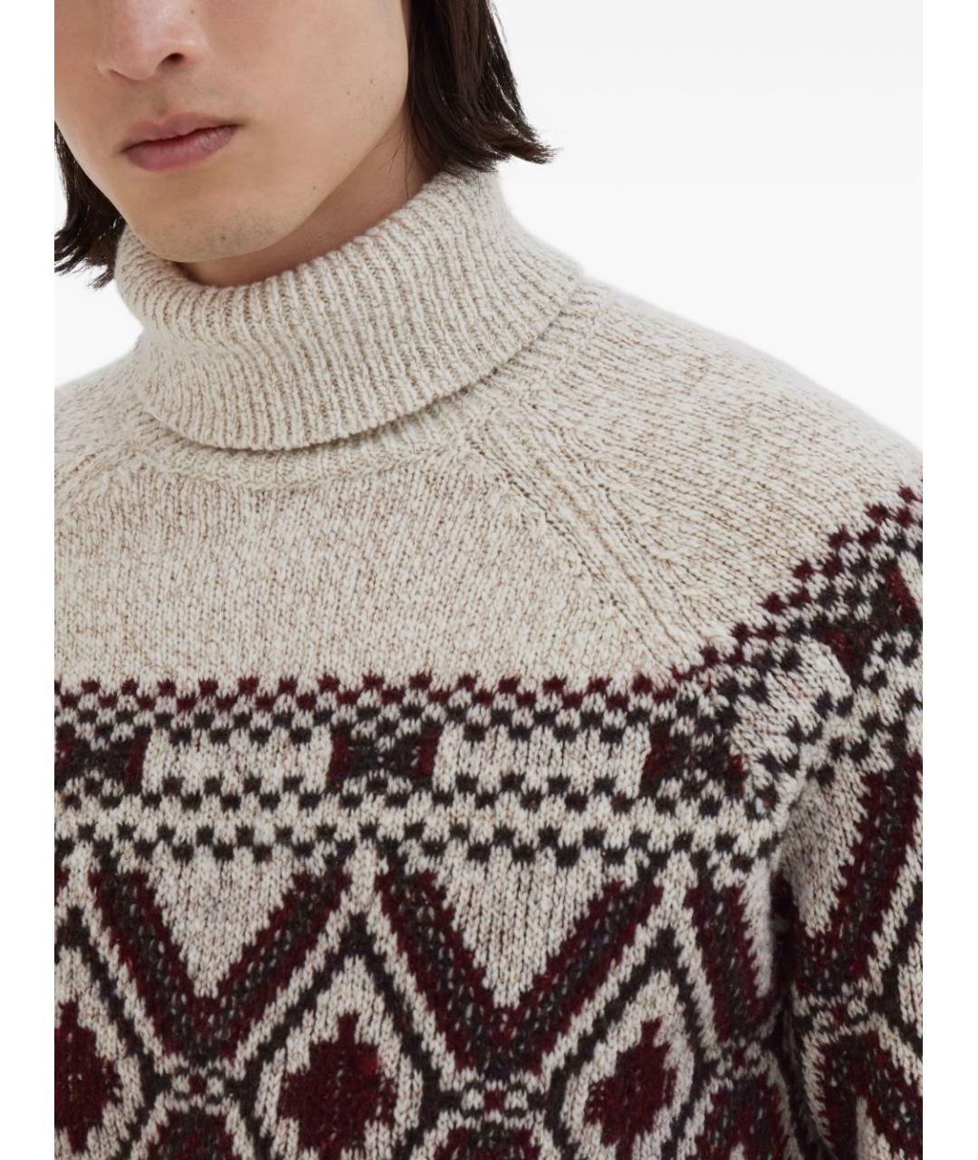 BRUNELLO CUCINELLI Бежевый шерстяной джемпер / свитер, фото 4